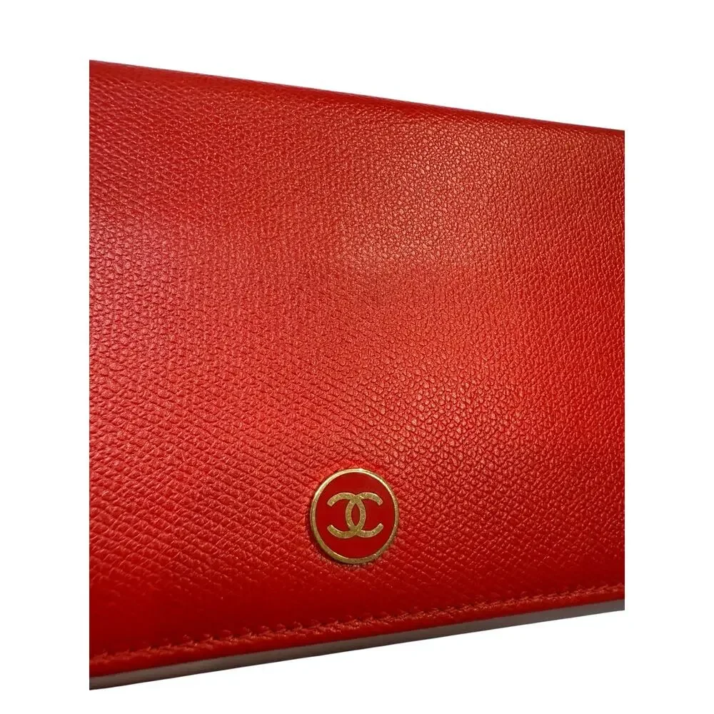 Chanel Red Caviar Long Flap Wallet